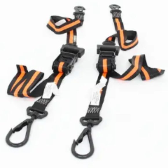 Erickson Big Hook Ratchet Tie-Down Straps w/ Swivel Hooks - 1-1/2" x 8' - 667 lb - Picture 1 of 2